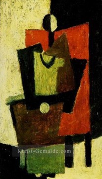 Frau sitzen dans un fauteuil rouge 1918 kubist Pablo Picasso Ölgemälde